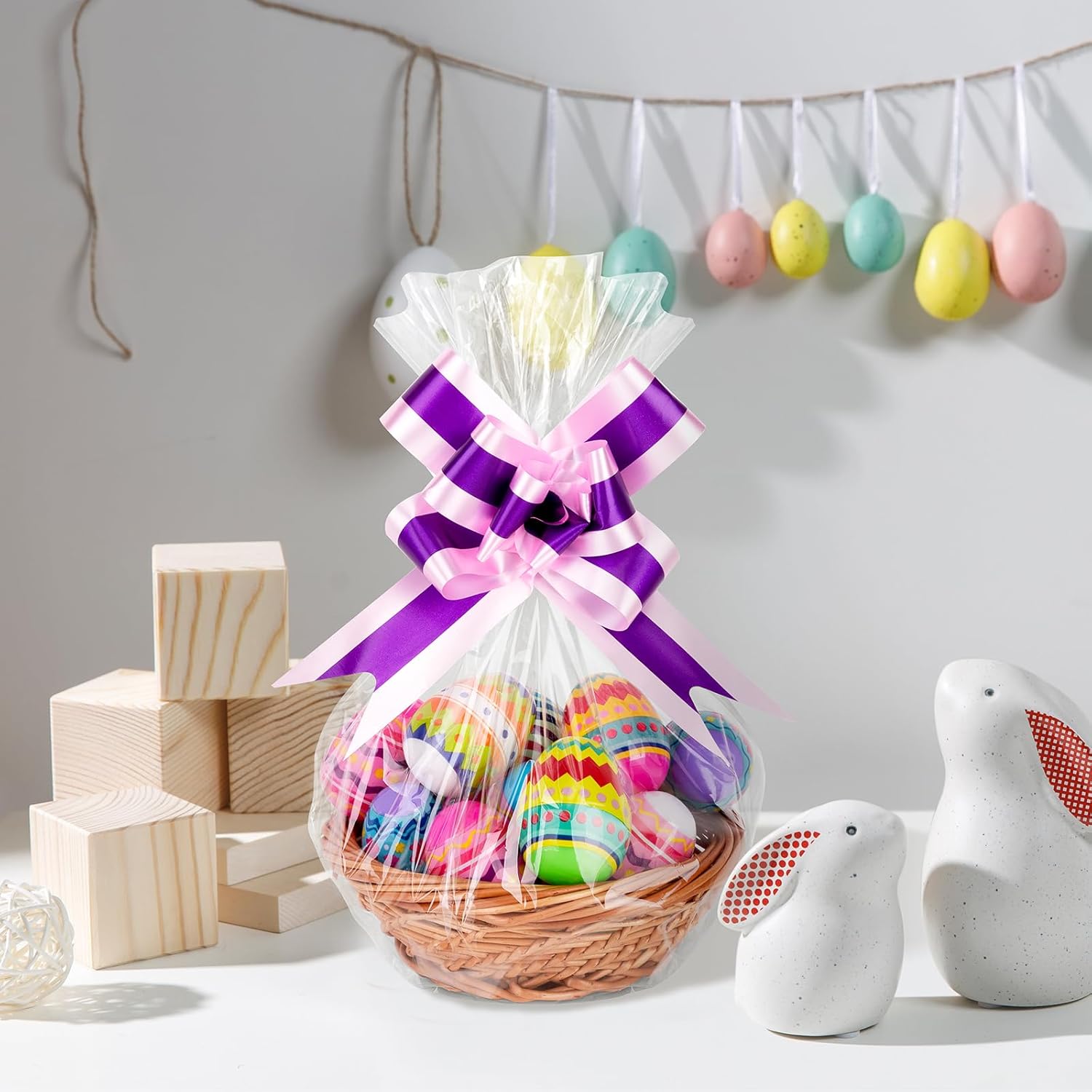 10Pack Clear Basket Bags,Large Cellophane Gift Bag For Baskets,16x24 Inch Cellophane Bags,2 Mil Thick,For Gift Giving, Packaging Products,Fits a 9 Inch Round Tray or 7 Inch Square Box With Ease